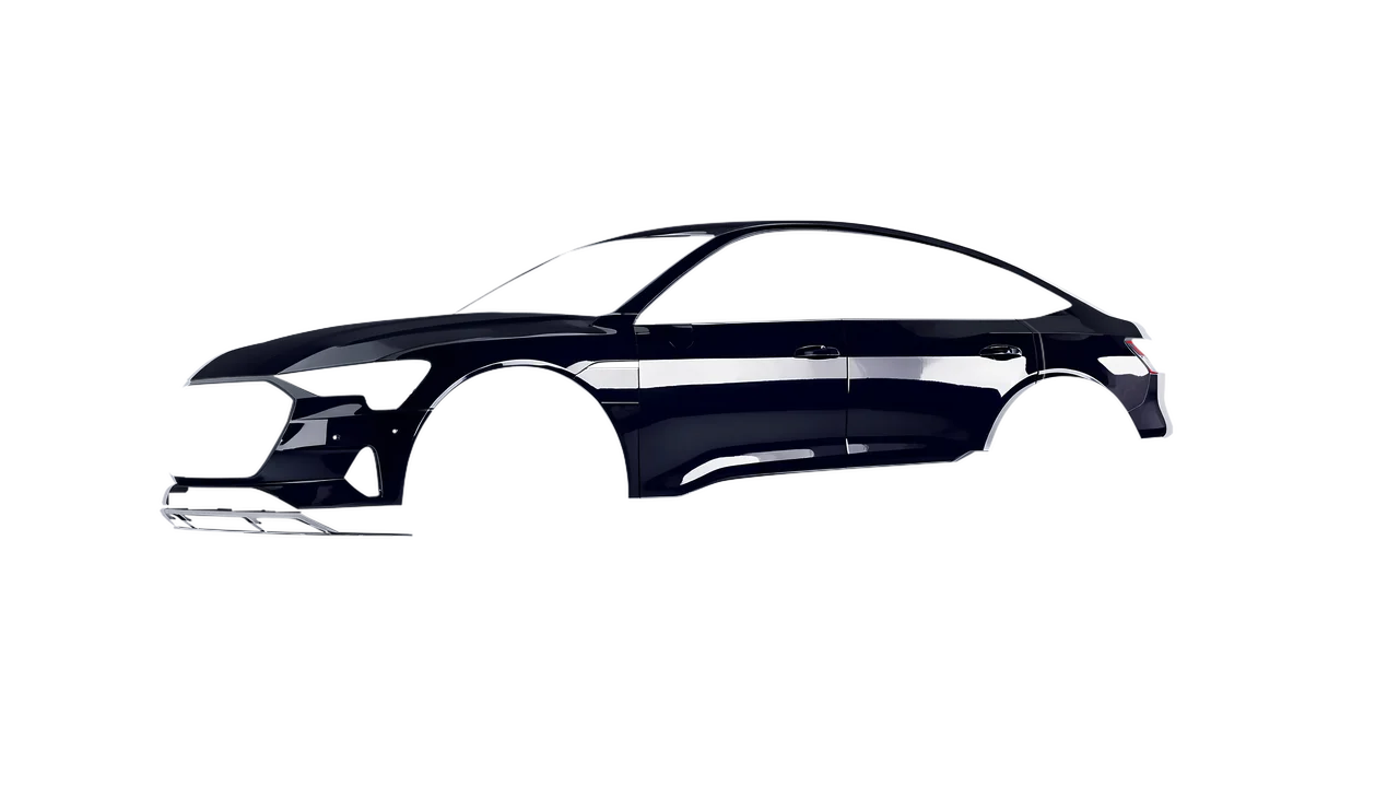 Audi E Tron Sporback 2024 wrapped in GT3 Blue Gloss (ORACAL 970RA-111G), front three-quarter view