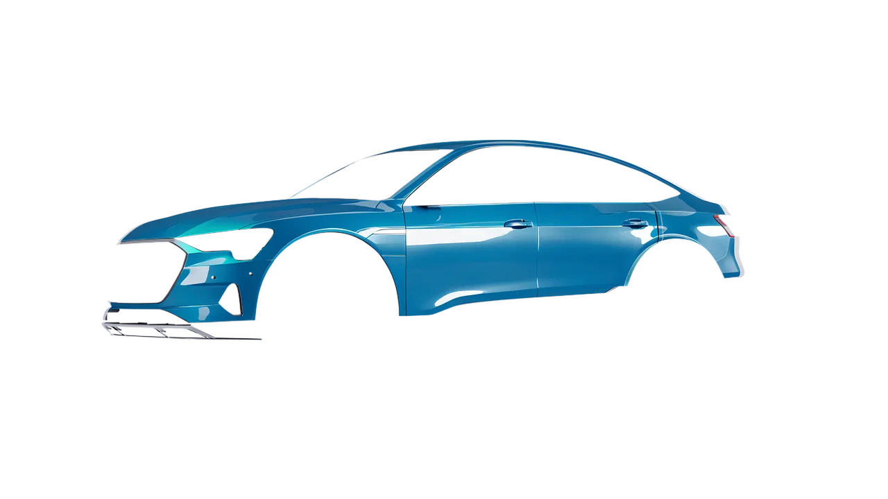Audi E Tron Sporback 2024 wrapped in Lagoon Gloss (ORACAL 970RA-553G), front three-quarter view