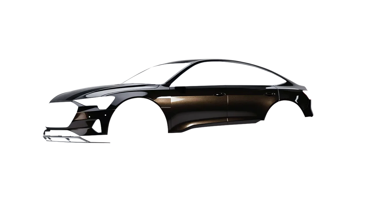 Audi E Tron Sporback 2024 wrapped in Phantom Black Metallic Gloss (KPMF K75448), front three-quarter view