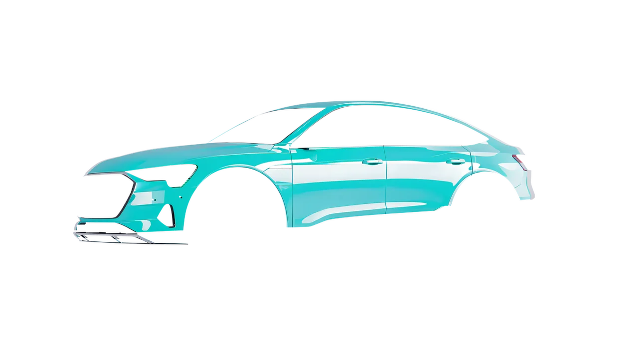 Audi E Tron Sporback 2024 wrapped in Mint Gloss (ORACAL 970RA-055G), front three-quarter view