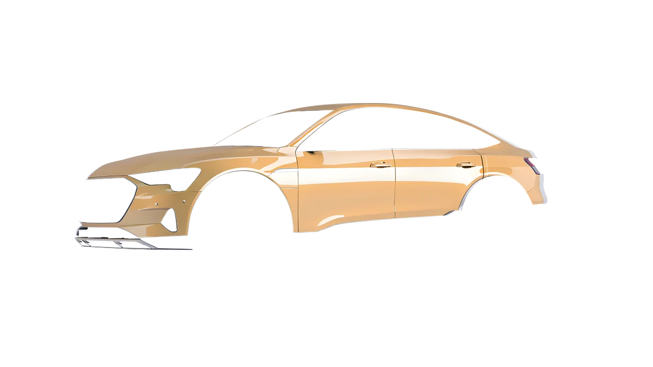 Audi E Tron Sporback 2024 wrapped in Papyrus Gloss (ORACAL 970RA-816G), front three-quarter view
