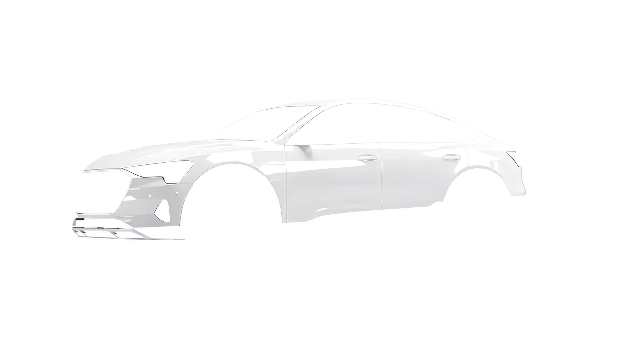 Audi E Tron Sporback 2024 wrapped in Perfect White Gloss (KPMF K75444), front three-quarter view