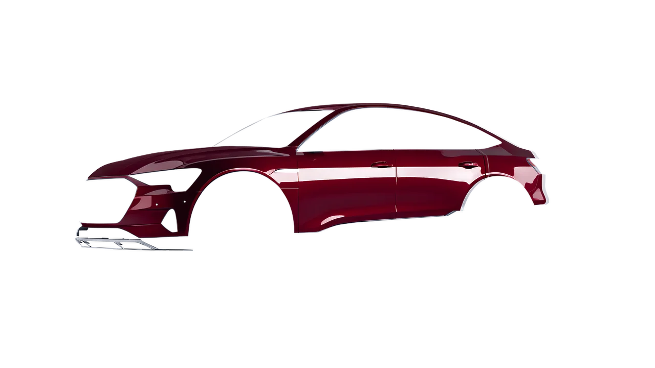 Audi E Tron Sporback 2024 wrapped in Purple Red Gloss (ORACAL 970RA-026G), front three-quarter view