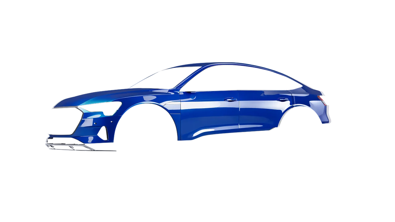 Audi E Tron Sporback 2024 wrapped in Sea Blue Gloss (ORACAL 970RA-509G), front three-quarter view