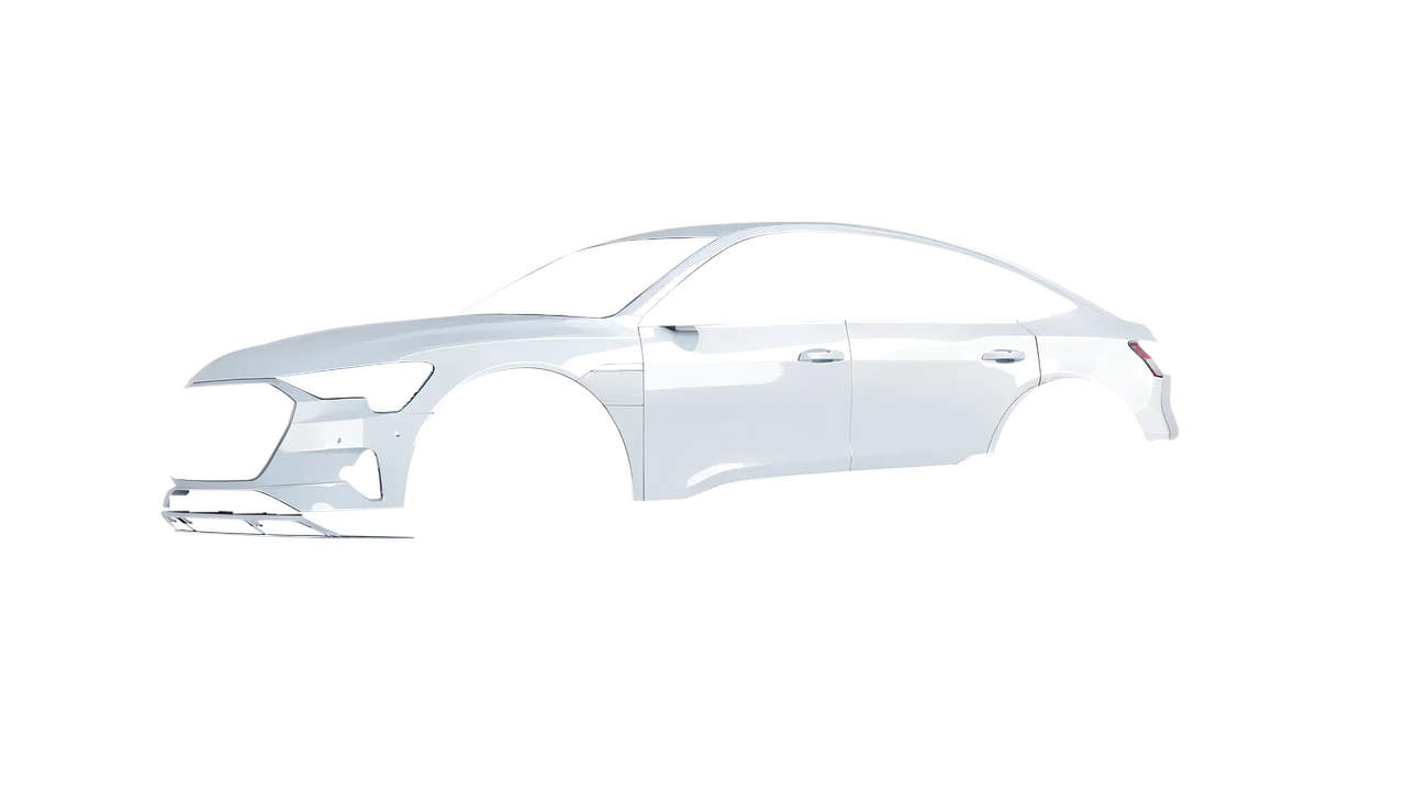 Audi E Tron Sporback 2024 wrapped in Stone Grey Gloss (ORACAL 970RA-711G), front three-quarter view