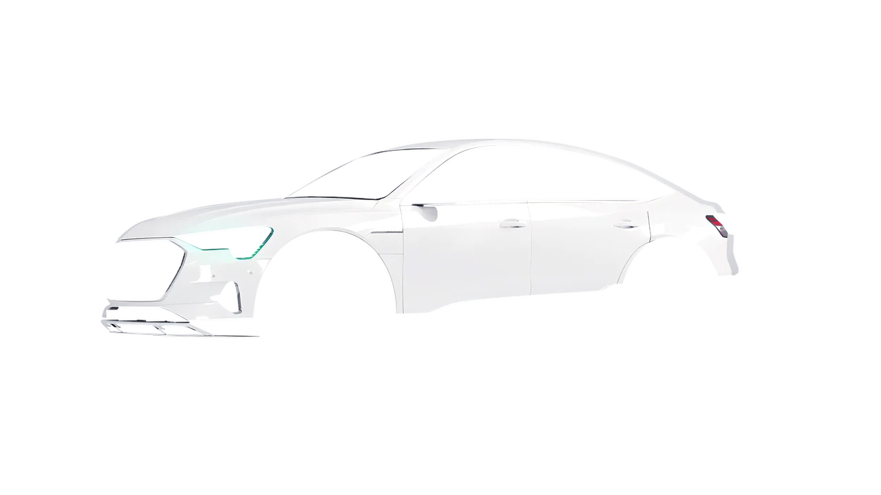Audi E Tron Sporback 2024 wrapped in White Gloss (ORACAL 970RA-010G), front three-quarter view
