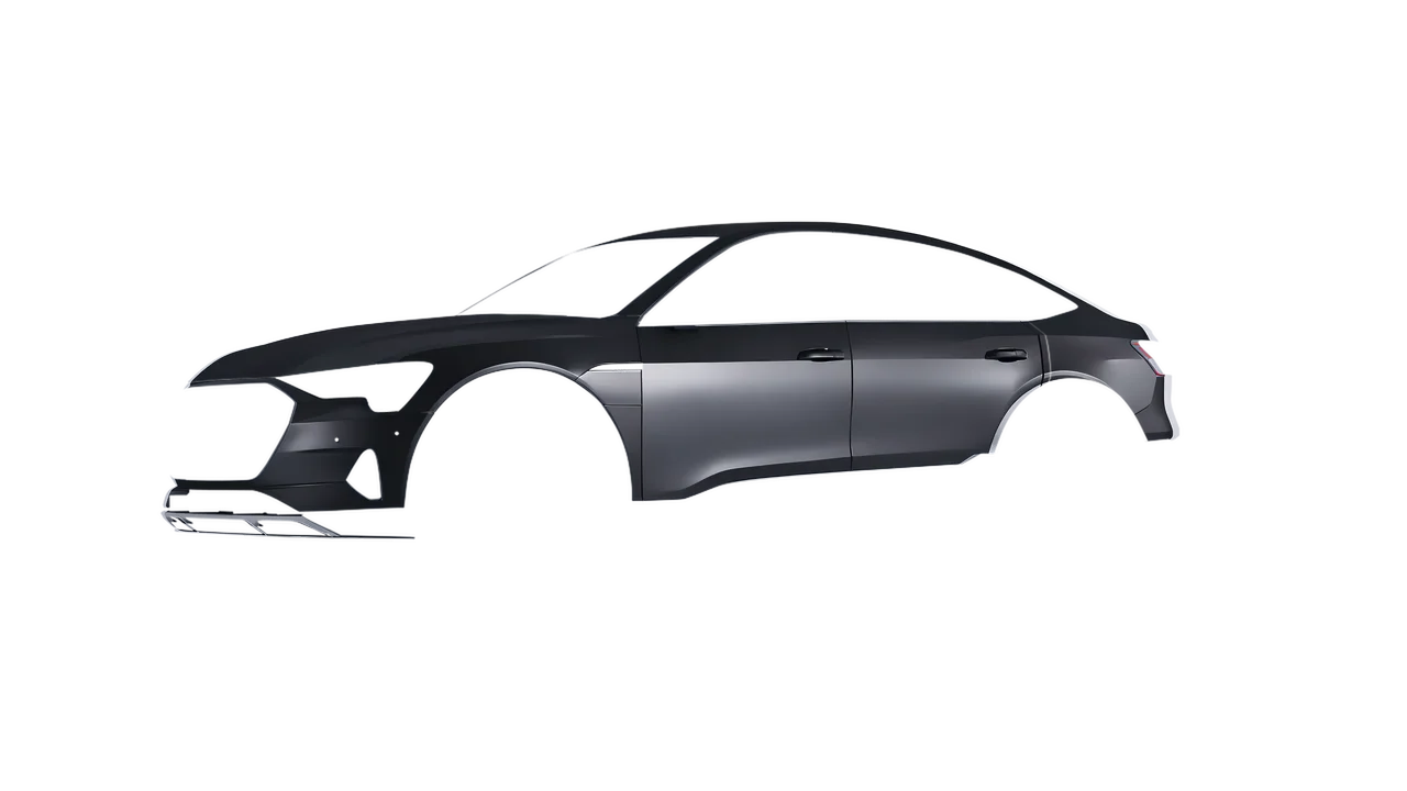 Audi E Tron Sporback 2024 wrapped in Dark Grey Matt (ORACAL 970RA-073M), front three-quarter view