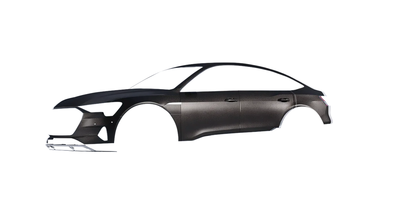 Audi E Tron Sporback 2024 wrapped in Anthracite Matt (ORACAL 970RA-093M), front three-quarter view