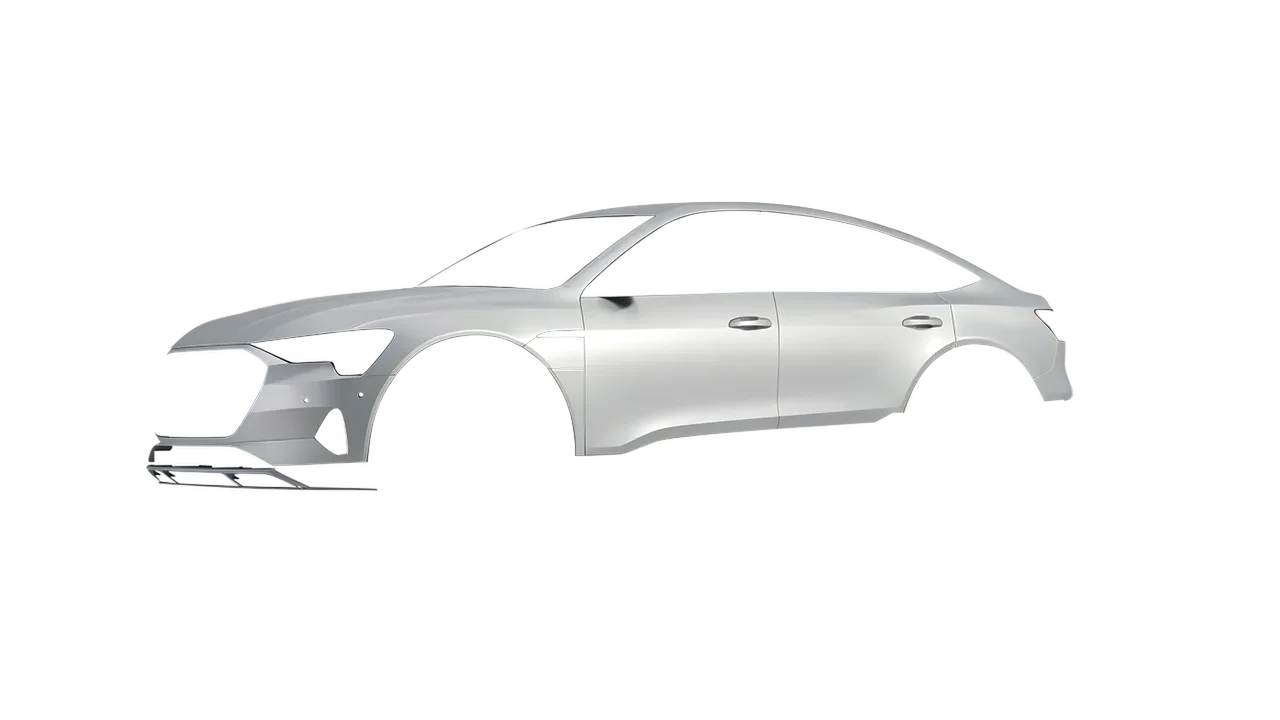 Audi E Tron Sporback 2024 wrapped in Matt Lightning (KPMF K75548), front three-quarter view