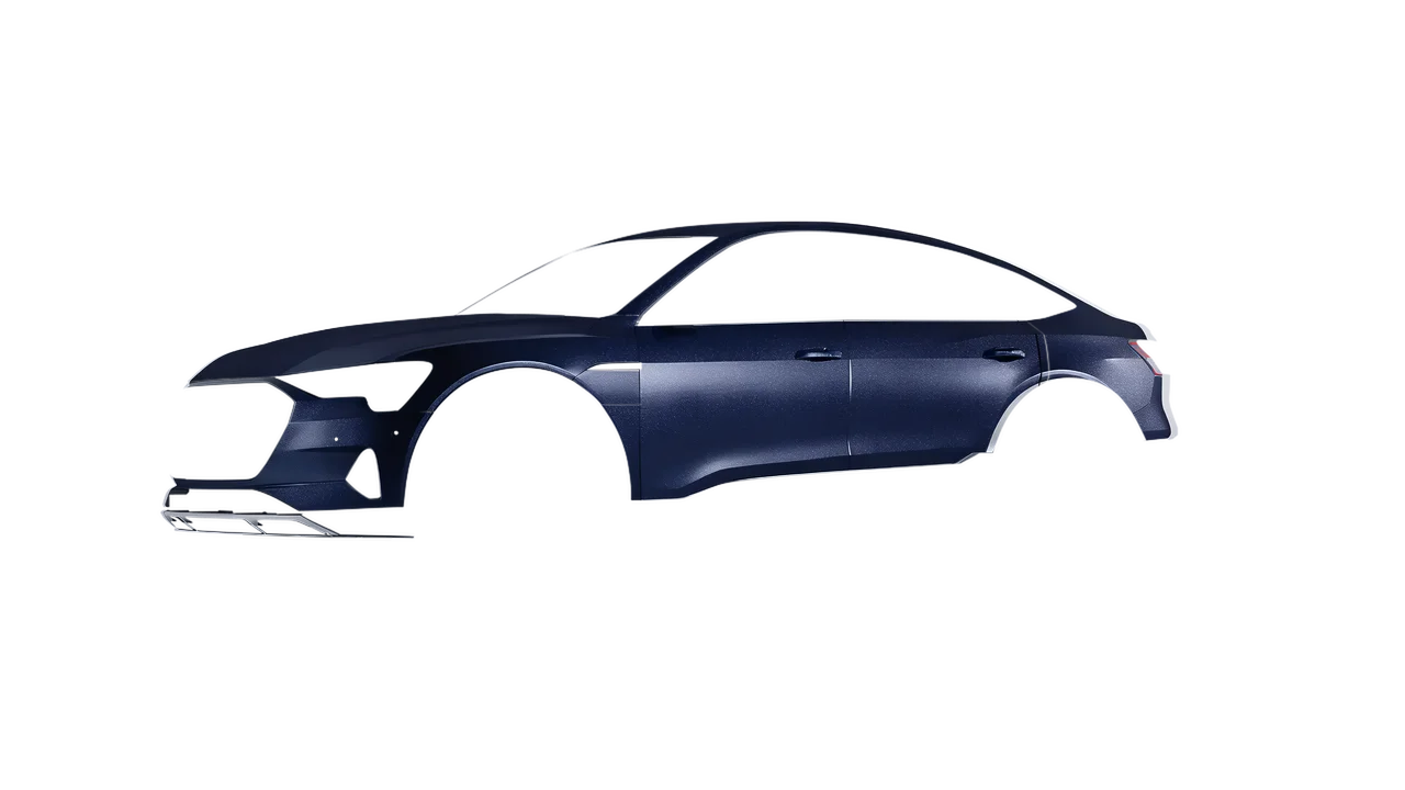 Audi E Tron Sporback 2024 wrapped in Moonlight Matt (ORACAL 970RA-190M), front three-quarter view