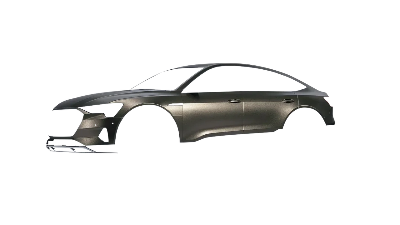 Audi E Tron Sporback 2024 wrapped in Matt Nero Flare (KPMF K75556), front three-quarter view