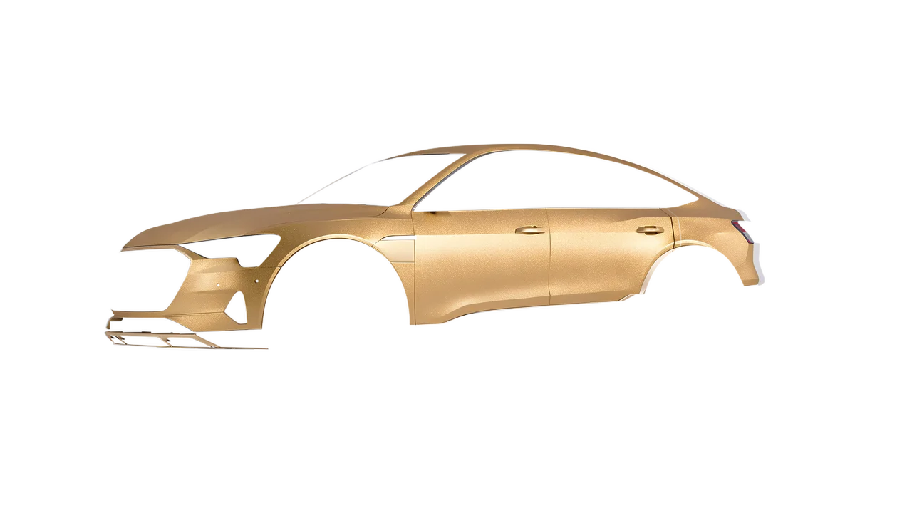 Audi E Tron Sporback 2024 wrapped in Pyrite Matt (ORACAL 970RA-926M), front three-quarter view