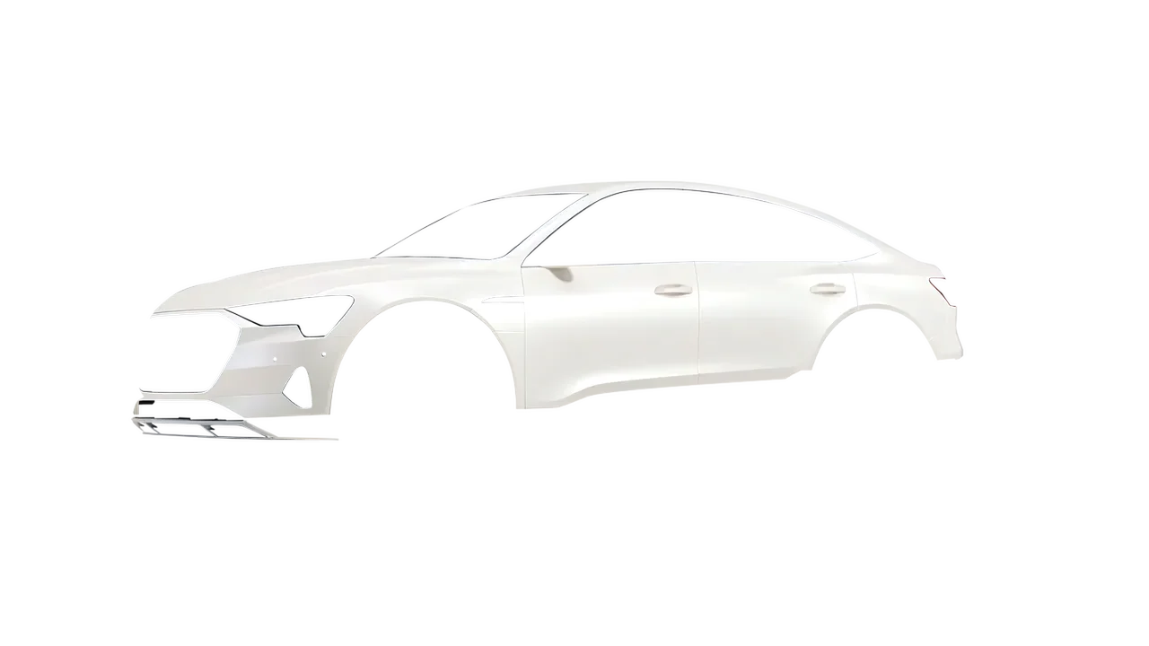 Audi E Tron Sporback 2024 wrapped in Matt Siberian Pearl (KPMF K75539), front three-quarter view