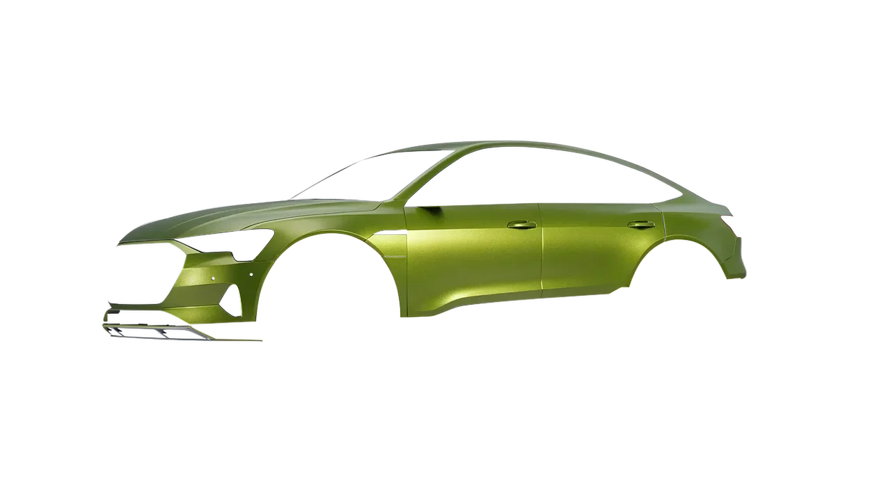 Audi E Tron Sporback 2024 wrapped in Matt Viper Green (KPMF K75542), front three-quarter view