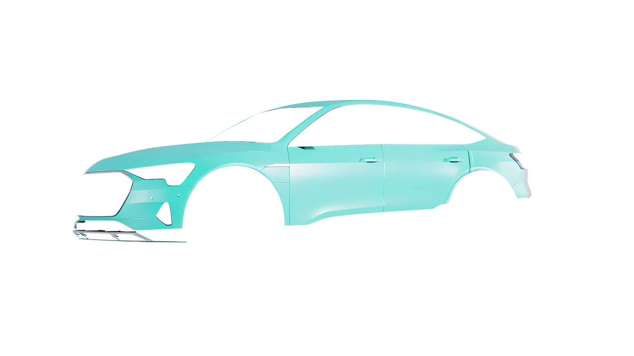 Audi E Tron Sporback 2024 wrapped in Mint Matt (ORACAL 970RA-055M), front three-quarter view