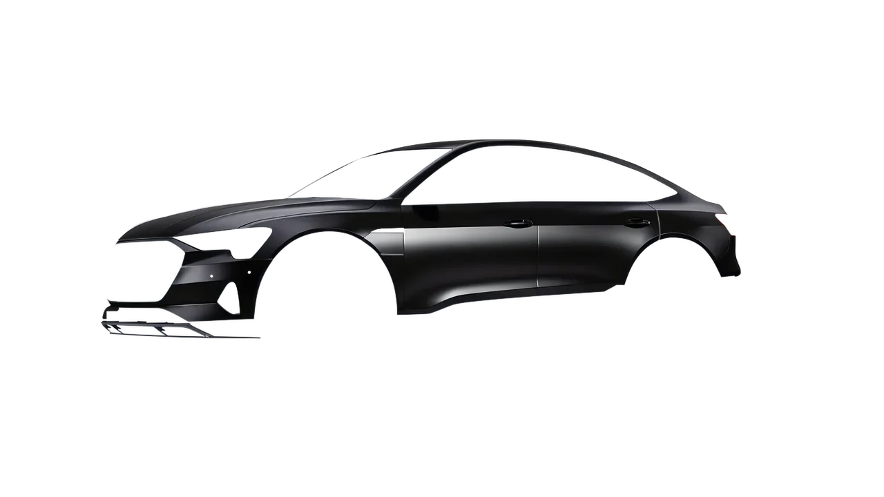 Audi E Tron Sporback 2024 wrapped in Matt Perfect Black (KPMF K75547), front three-quarter view