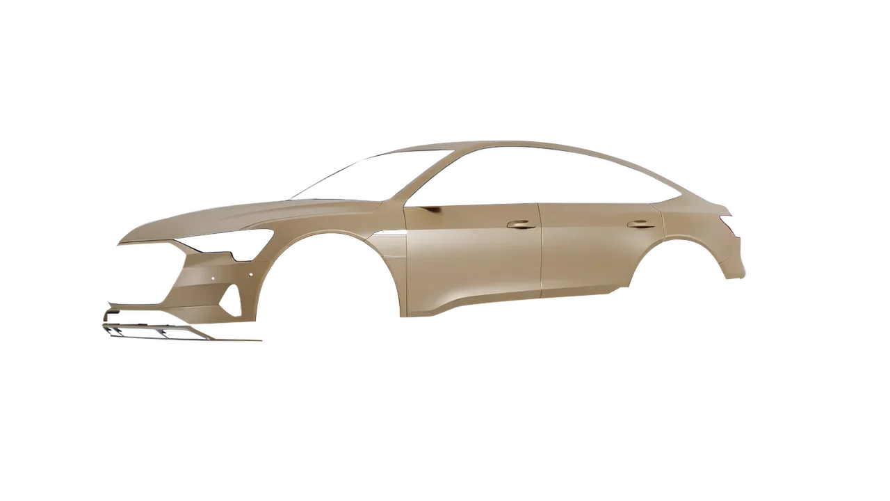 Audi E Tron Sporback 2024 wrapped in Matt Stealth Tundra (KPMF K75531), front three-quarter view