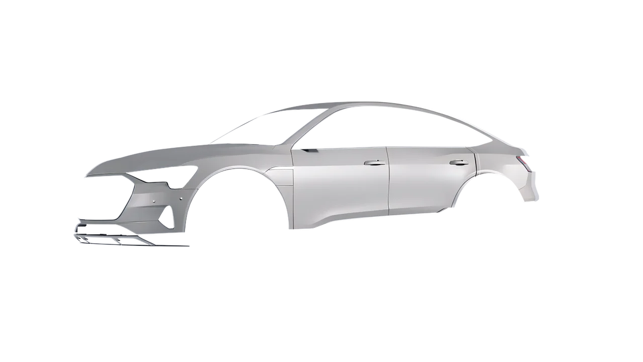Audi E Tron Sporback 2024 wrapped in Telegrey Matt (ORACAL 970RA-076M), front three-quarter view