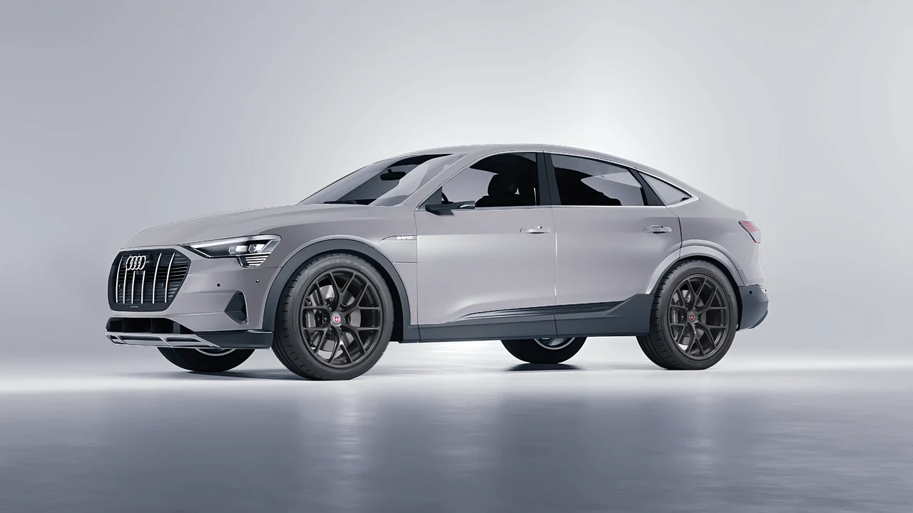 Audi E Tron Sporback 2024 on HRE Performance Wheels R161-Lightweight forged wheels, front three-quarter view
