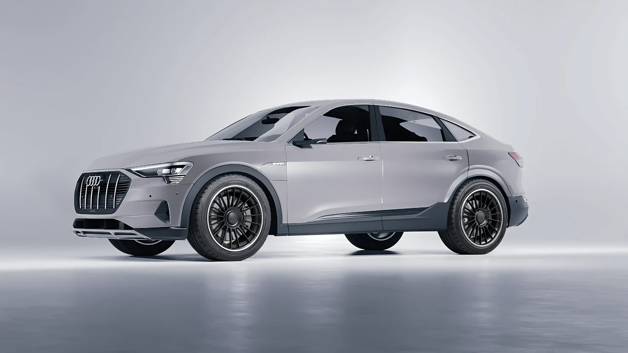 Audi E Tron Sporback 2024 on RDB LA Twenty Two forged wheels, front three-quarter view