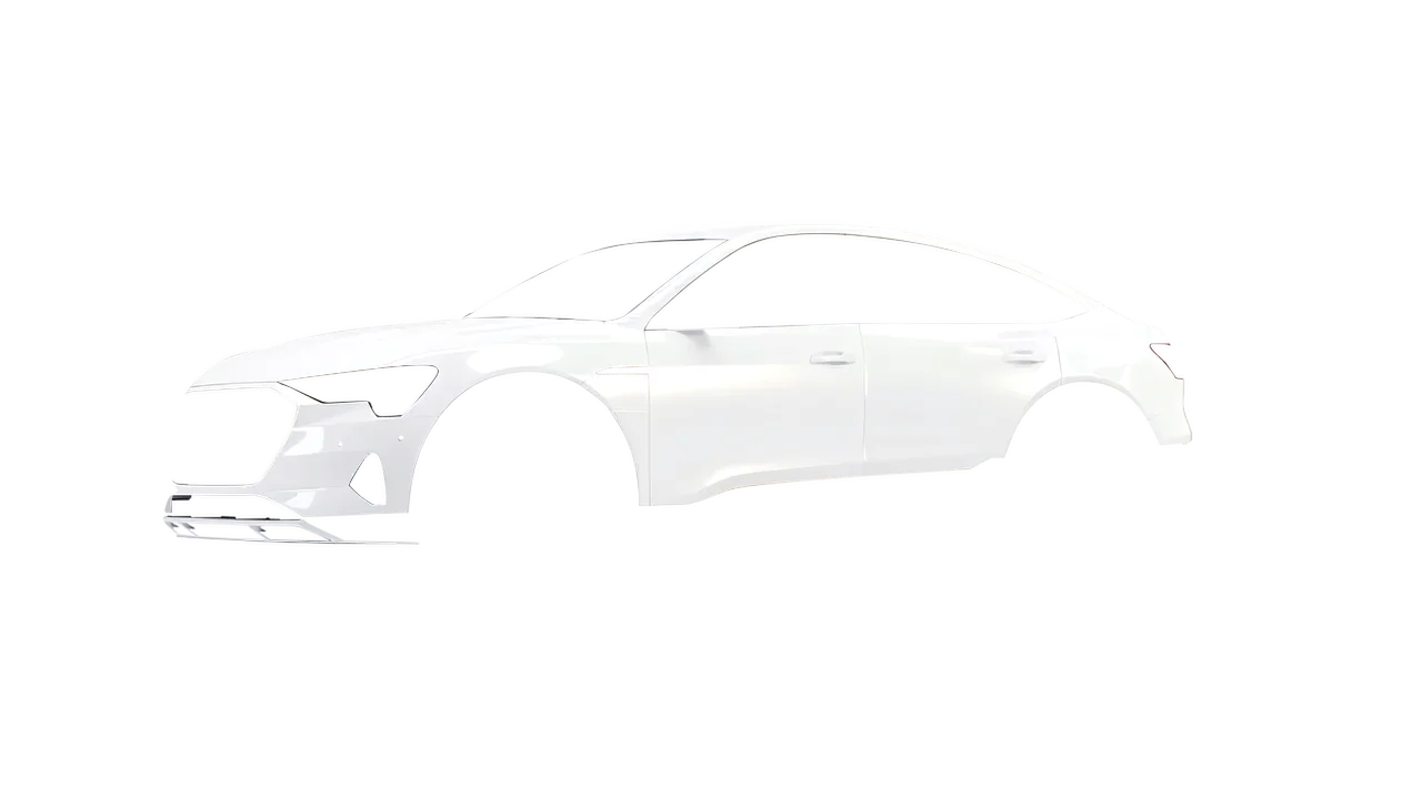 Audi E Tron Sporback 2024 wrapped in Gold White Starlight Gloss (KPMF K75472), front three-quarter view