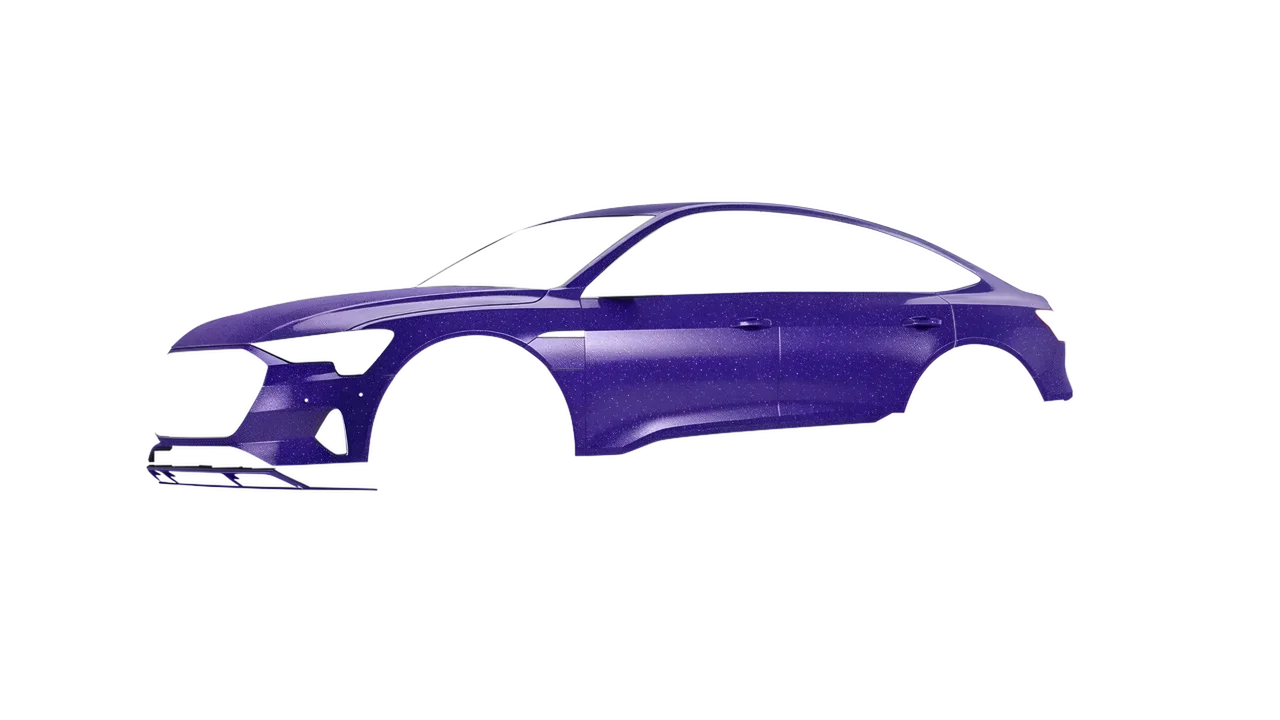 Audi e-tron Sportback 2020 wrapped in Purple (Avery Dennison SW900-587-D), front three-quarter view