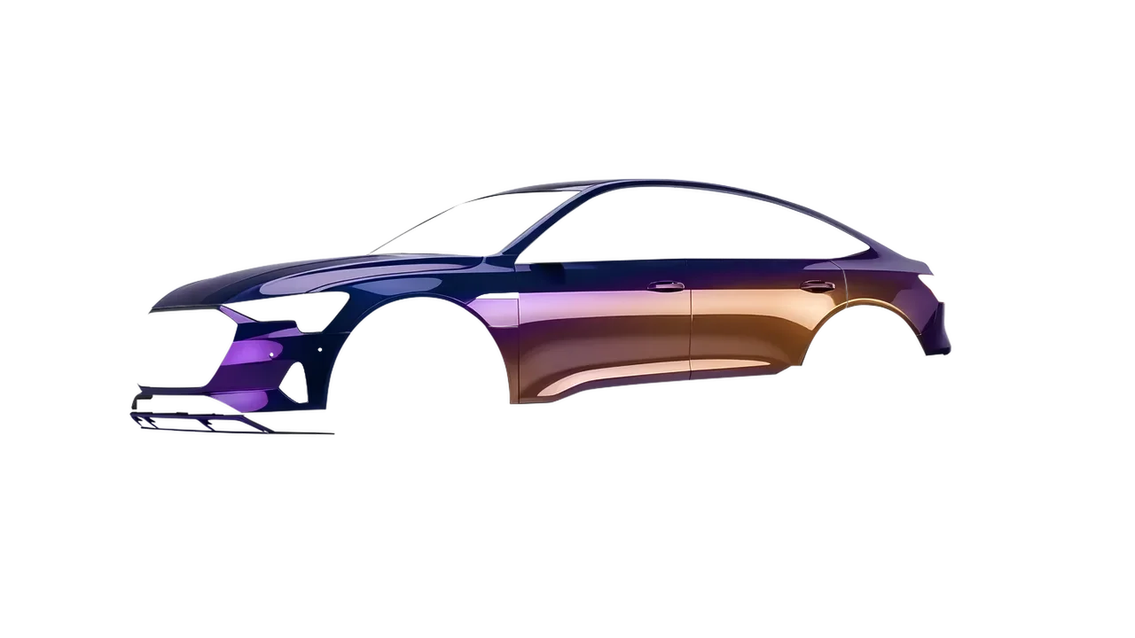 Audi e-tron Sportback 2020 wrapped in Gloss Flip Deep Space (3M GP278), front three-quarter view