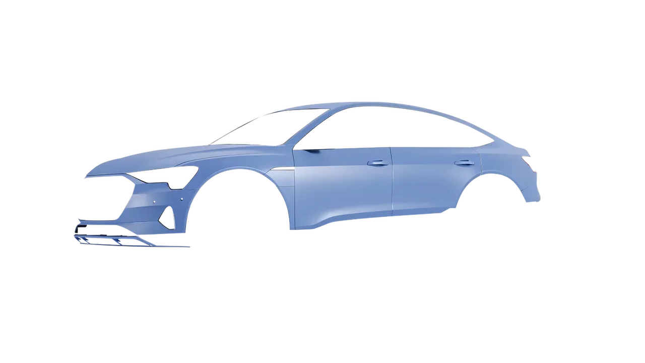 Audi e-tron Sportback 2020 wrapped in Dreamline Blue (Avery Dennison SW900-616-O), front three-quarter view