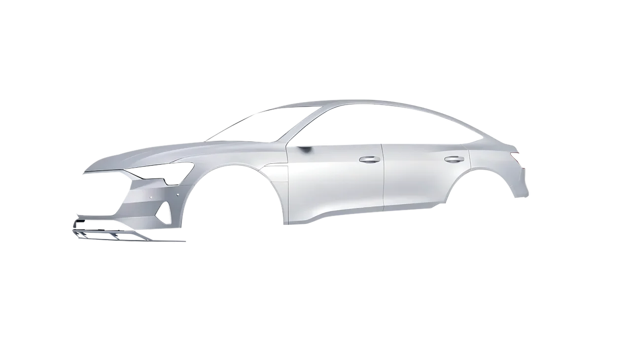 Audi e-tron Sportback 2020 wrapped in Matte Silver (3M M21), front three-quarter view