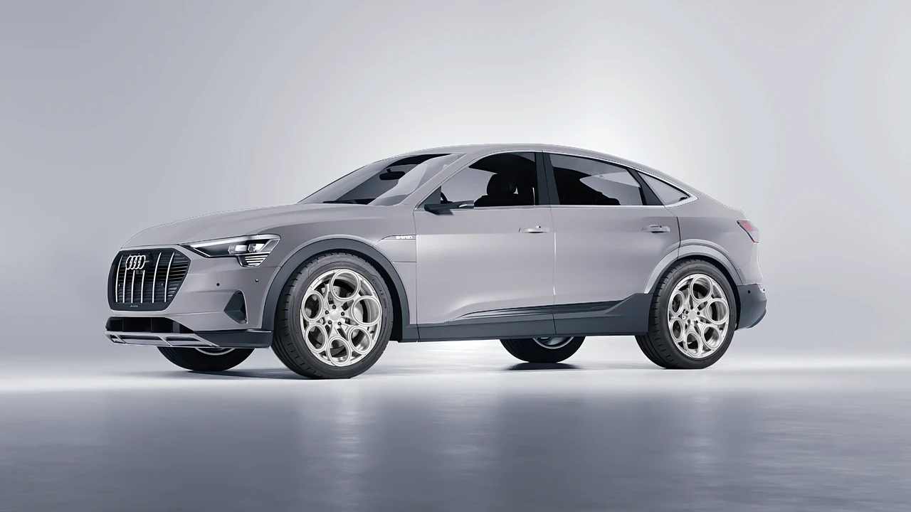 Audi e-tron Sportback 2020 on RDB LA Revolver forged wheels, front three-quarter view