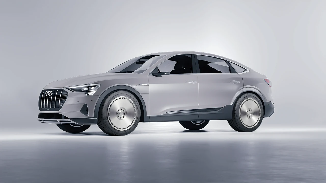 Audi e-tron Sportback 2020 on RDB LA Zero forged wheels, front three-quarter view