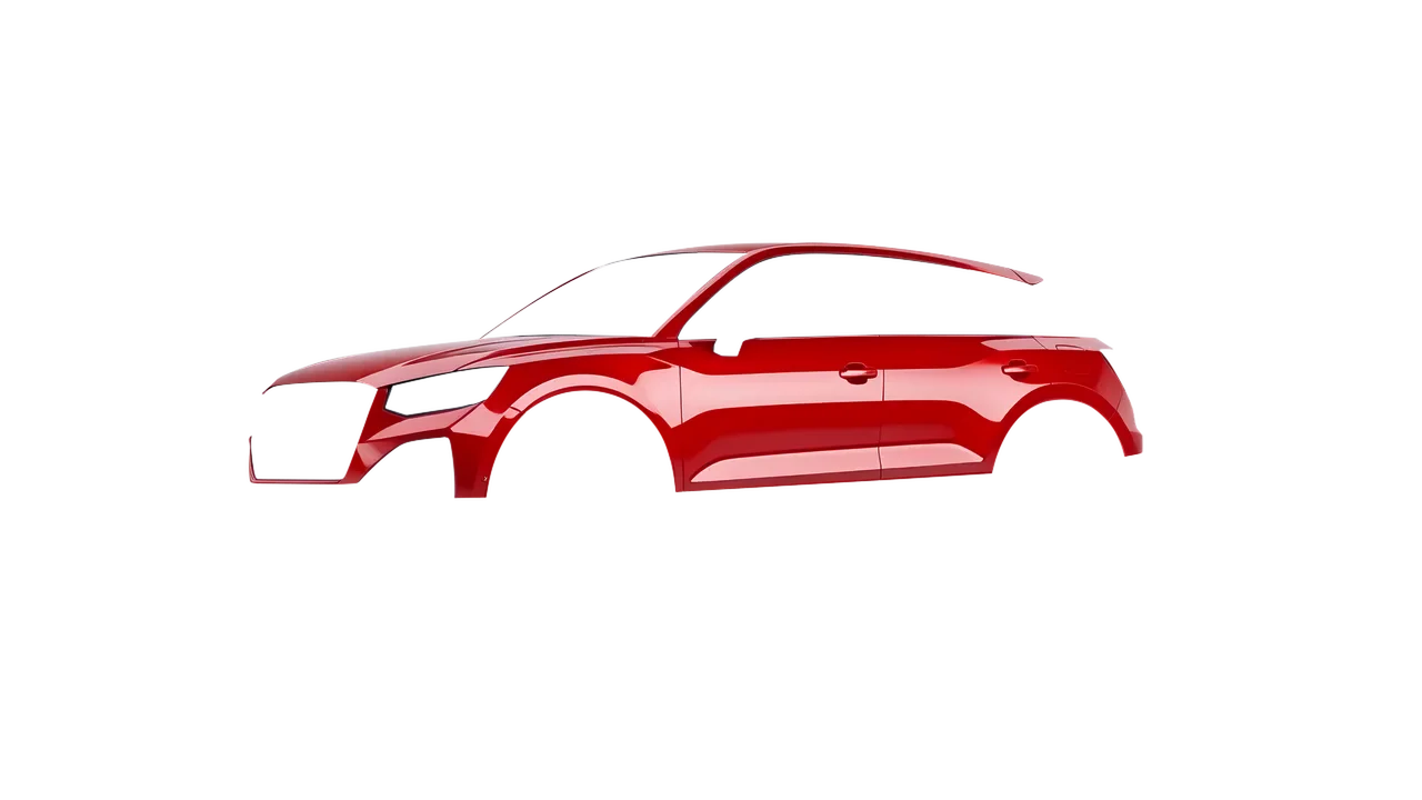 Audi Q2 2021 wrapped in Hot Rod Red (3M G13), front three-quarter view