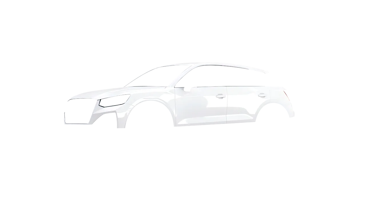 Audi Q2 2021 wrapped in Gloss White (3M G10), front three-quarter view