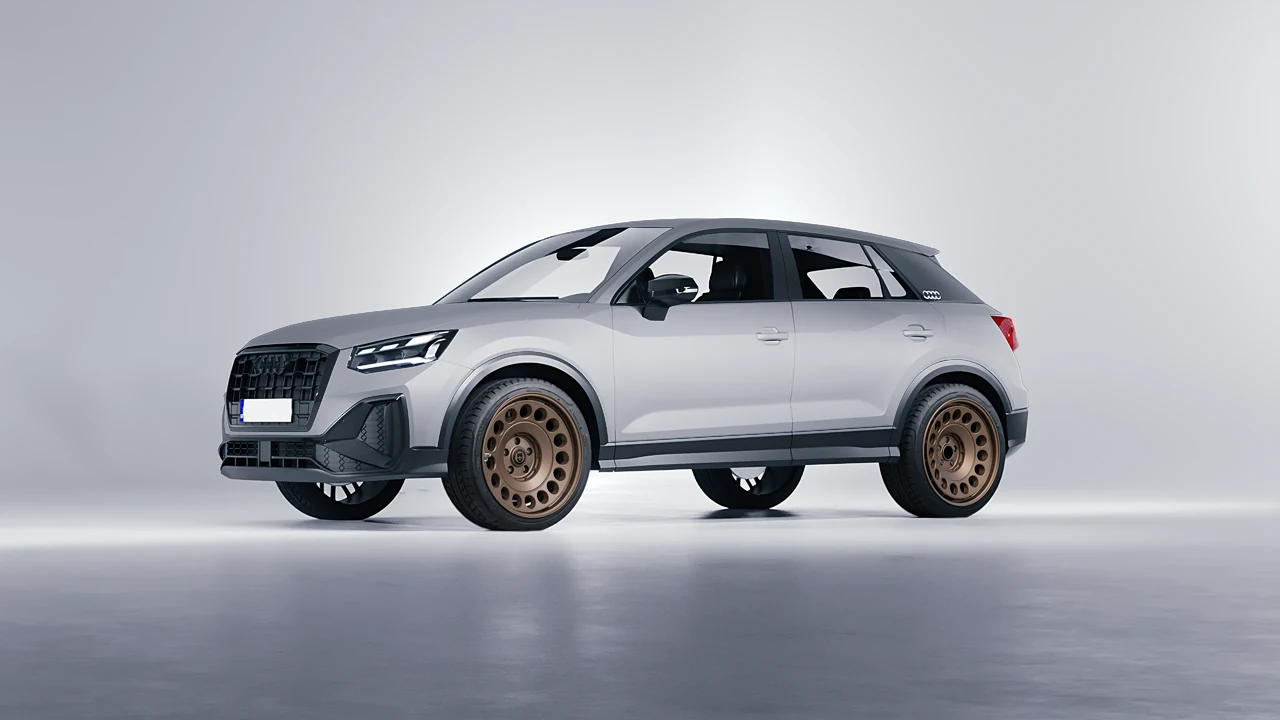 Audi Q2 2021 on HRE Performance Wheels 037-GTM forged wheels, front three-quarter view