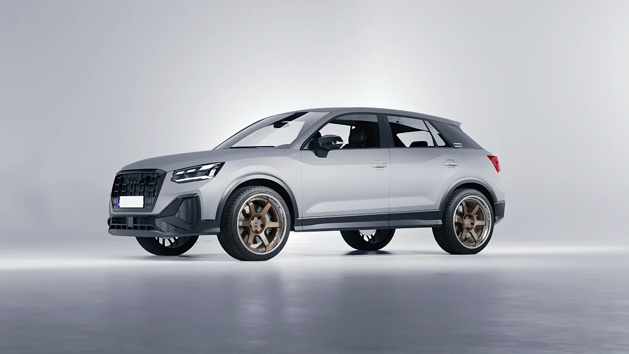 Audi Q2 2021 on HRE Performance Wheels C106 forged wheels, front three-quarter view