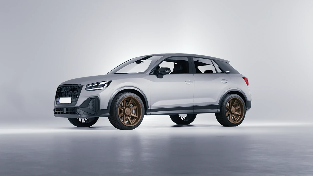 Audi Q2 2021 on HRE Performance Wheels HD188 forged wheels, front three-quarter view