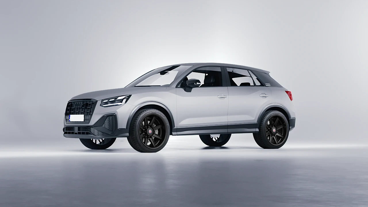 Audi Q2 2021 on HRE Performance Wheels HD188H forged wheels, front three-quarter view
