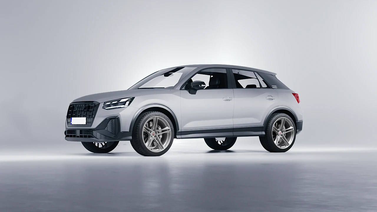 Audi Q2 2021 on HRE Performance Wheels P207 forged wheels, front three-quarter view