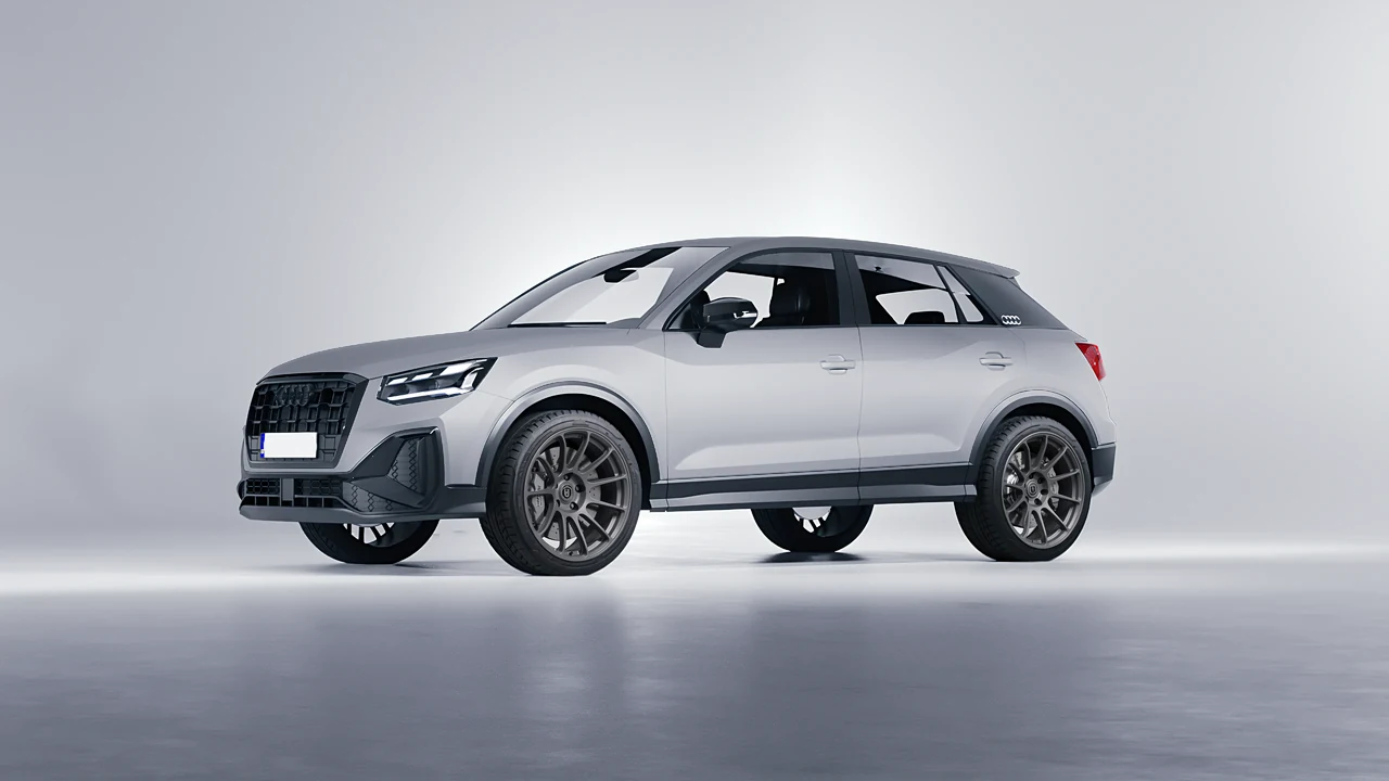 Audi Q2 2021 on HRE Performance Wheels RC103 forged wheels, front three-quarter view