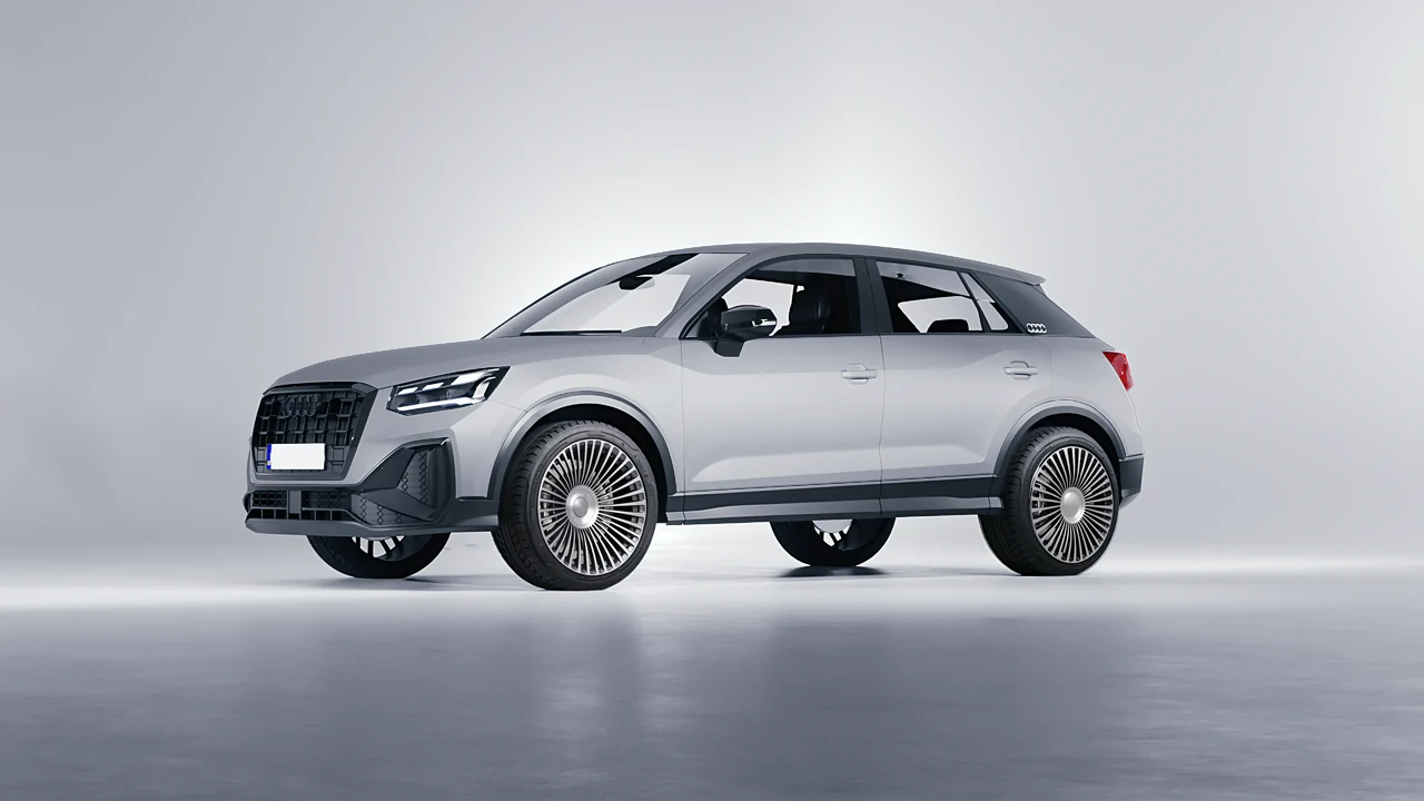 Audi Q2 2021 on RDB LA 50 forged wheels, front three-quarter view