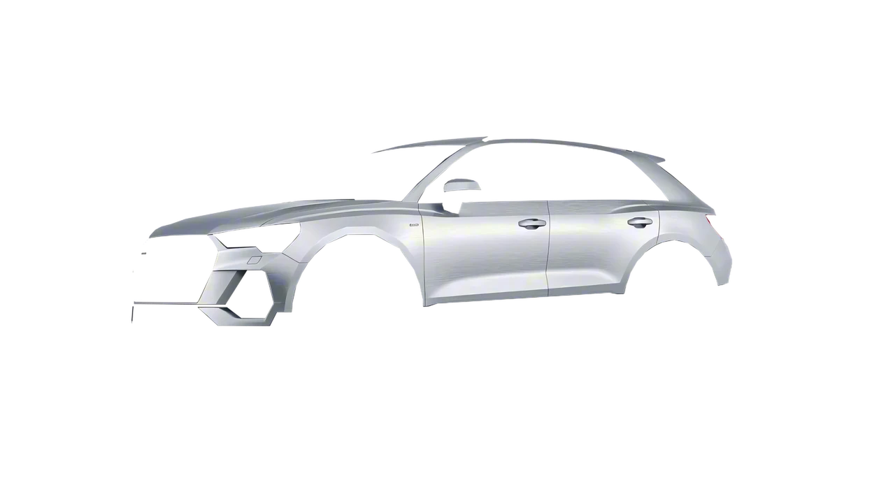 Audi Q3 2020 wrapped in Brushed Aluminum (Avery Dennison SW900-812-X), front three-quarter view