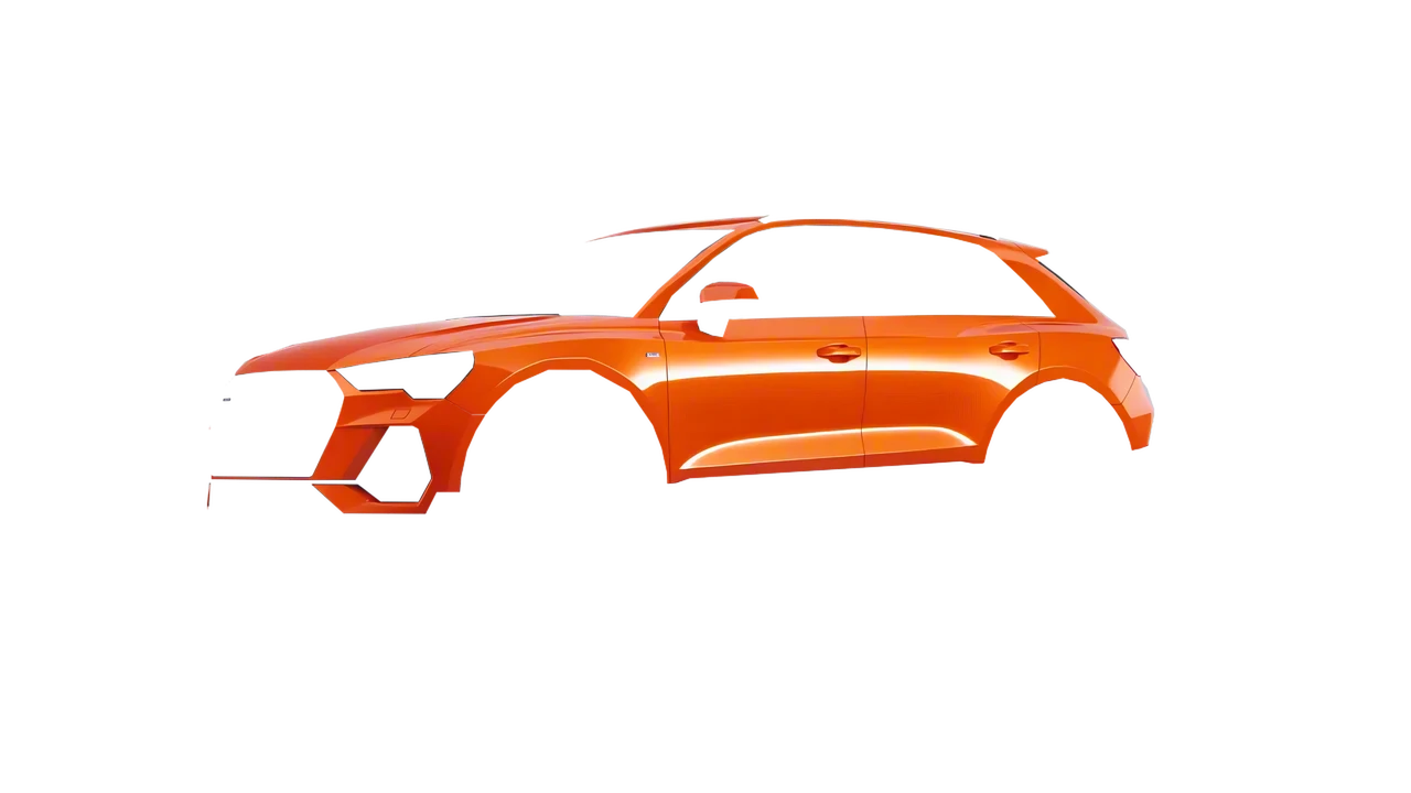 Audi Q3 2020 wrapped in Fiery Orange (3M G364), front three-quarter view