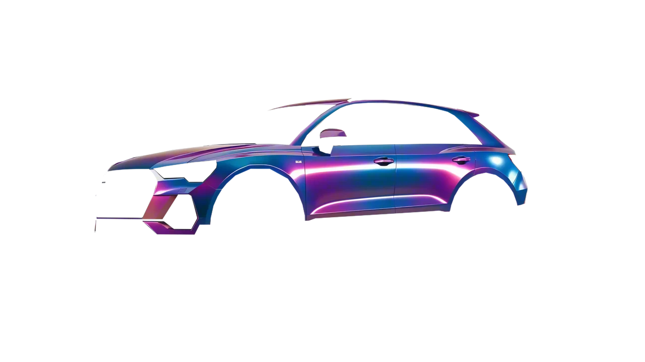 Audi Q3 2020 wrapped in Gloss Flip Deep Space (3M GP278), front three-quarter view