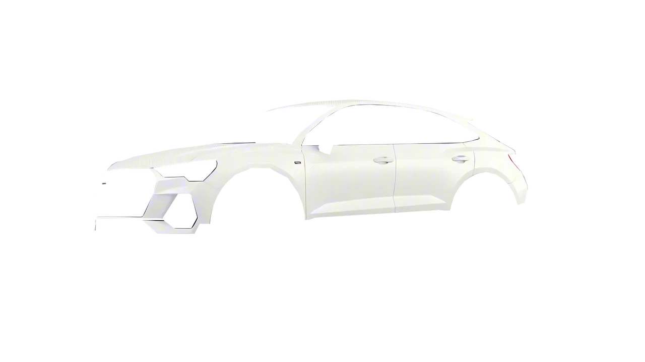 Audi Q3 Sportback 2020 wrapped in Carbon Fiber White (Avery Dennison SW900-115-X), front three-quarter view