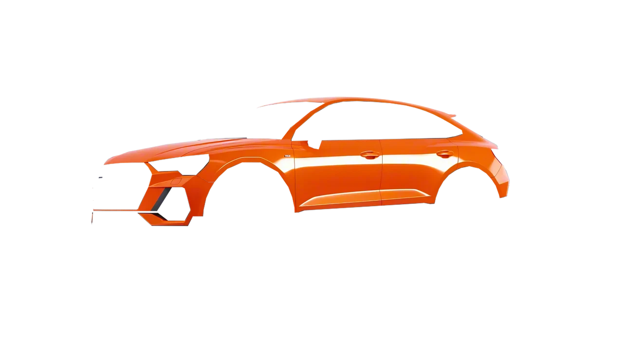 Audi Q3 Sportback 2020 wrapped in Fiery Orange (3M G364), front three-quarter view