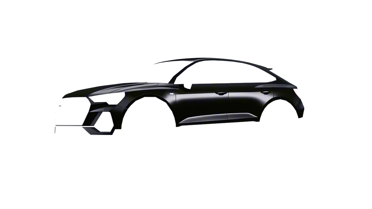 Audi Q3 Sportback 2020 wrapped in Mystery Black (Avery Dennison SW900-184-M), front three-quarter view