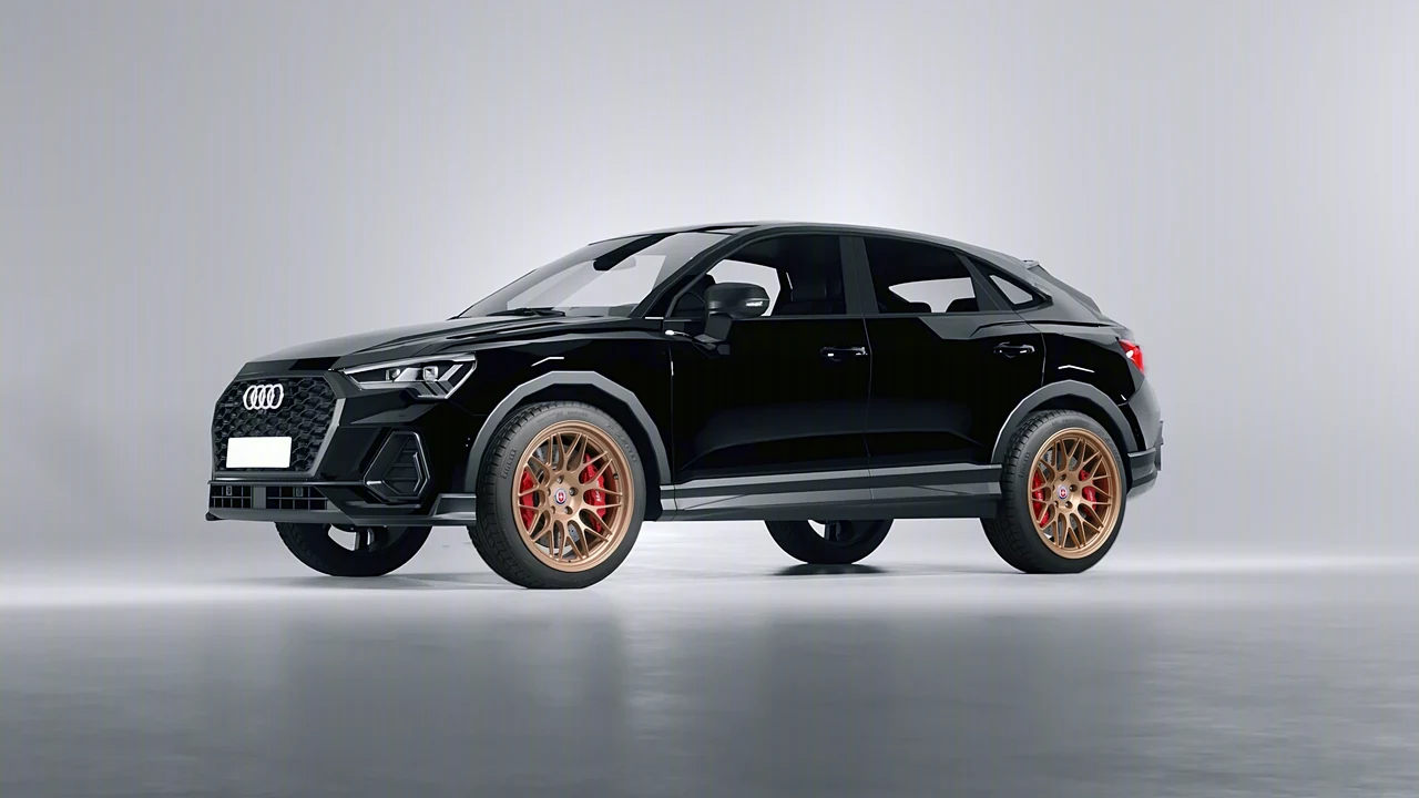 Audi Q3 Sportback 2020 on HRE Performance Wheels 300-GTS forged wheels, front three-quarter view