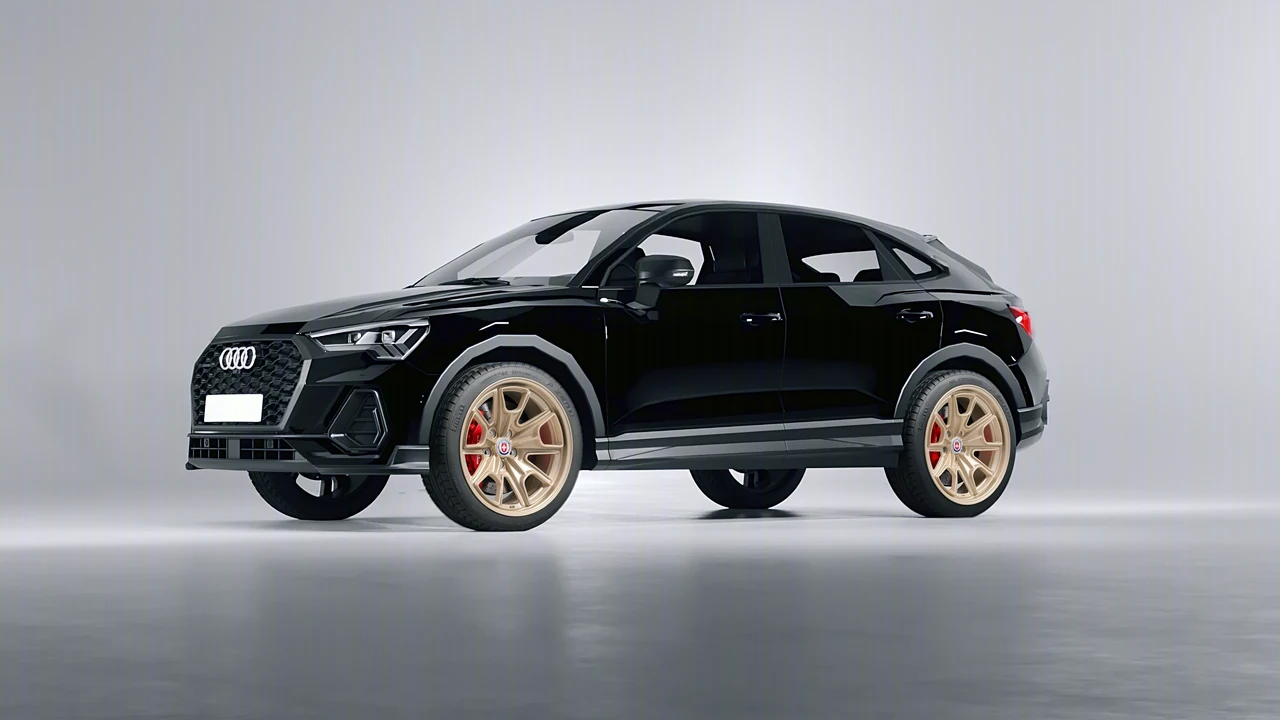 Audi Q3 Sportback 2020 on HRE Performance Wheels 427M forged wheels, front three-quarter view