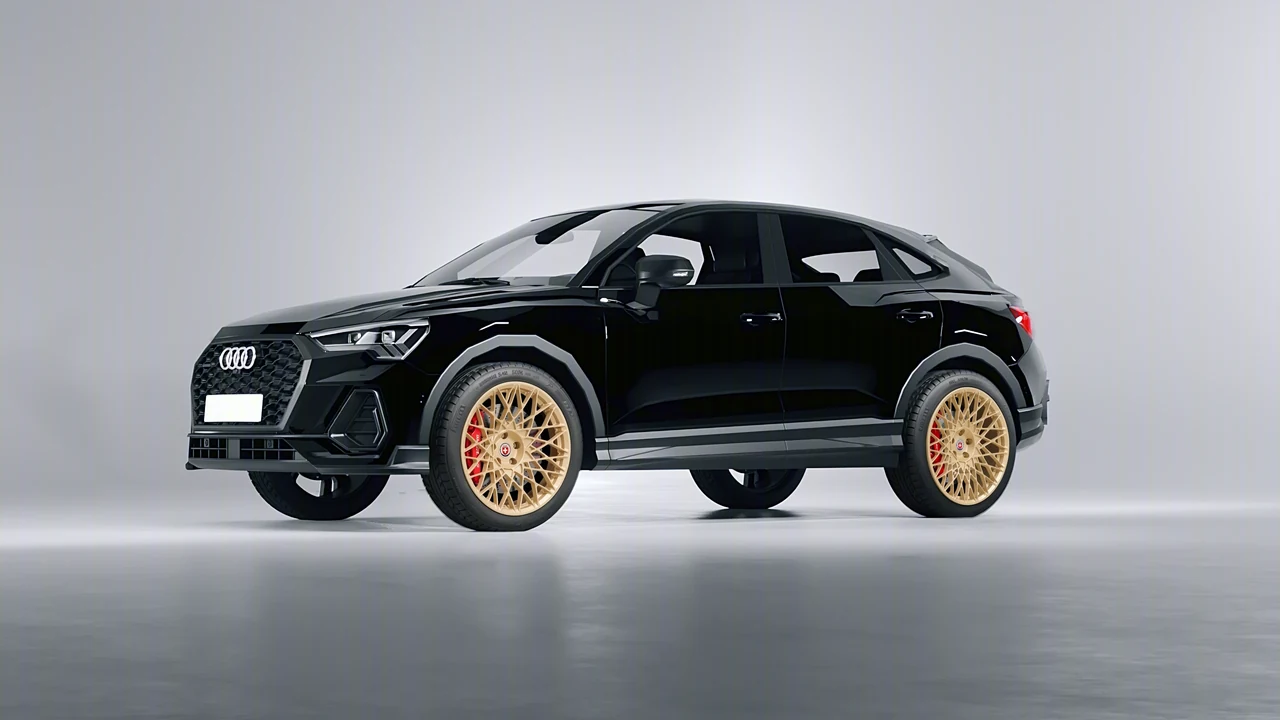 Audi Q3 Sportback 2020 on HRE Performance Wheels 501M forged wheels, front three-quarter view