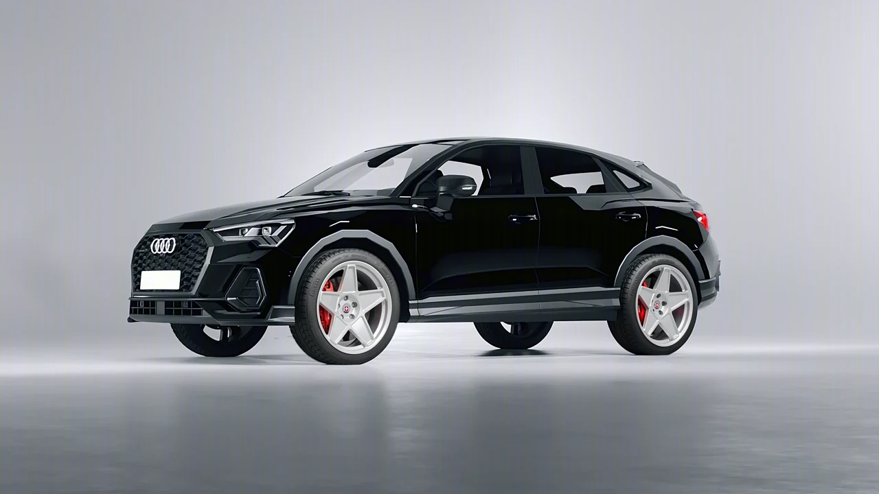 Audi Q3 Sportback 2020 on HRE Performance Wheels 505M forged wheels, front three-quarter view